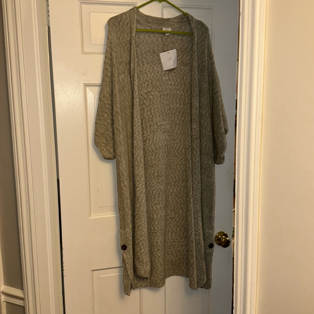 Short sleeve long cardigan